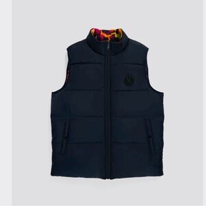 PSYCHO BUNNY Allen  Blue Camo Reversible Puffer Jacket Men’s Size M